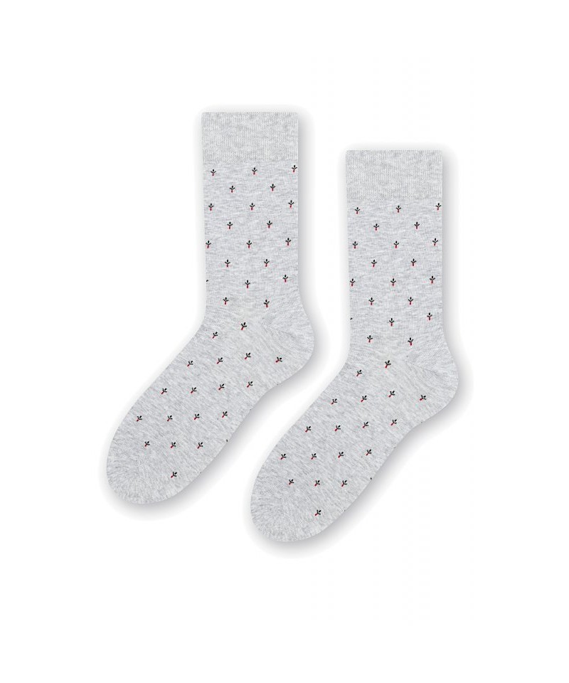 Steven 056 207 vzor šedé Pánské oblekové ponožky, 39/41, šedá