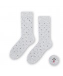Steven 056 207 vzor šedé Pánské oblekové ponožky