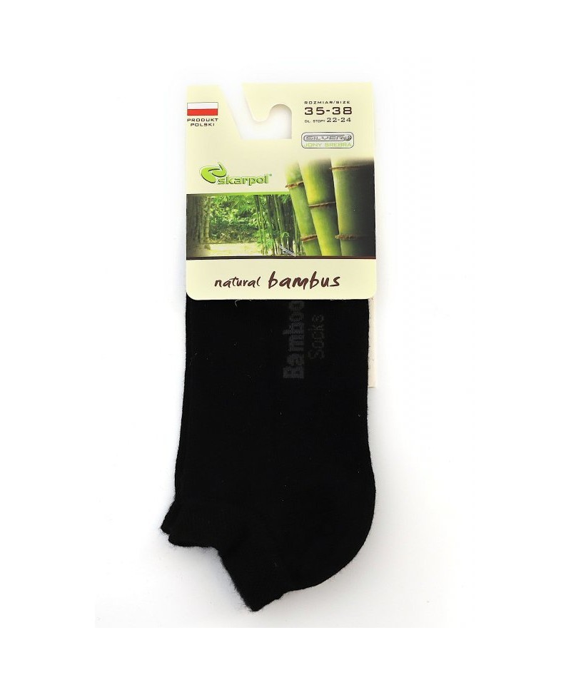 Skarpol 25 černé bambus Kotníkové ponožky, 45/47, černá