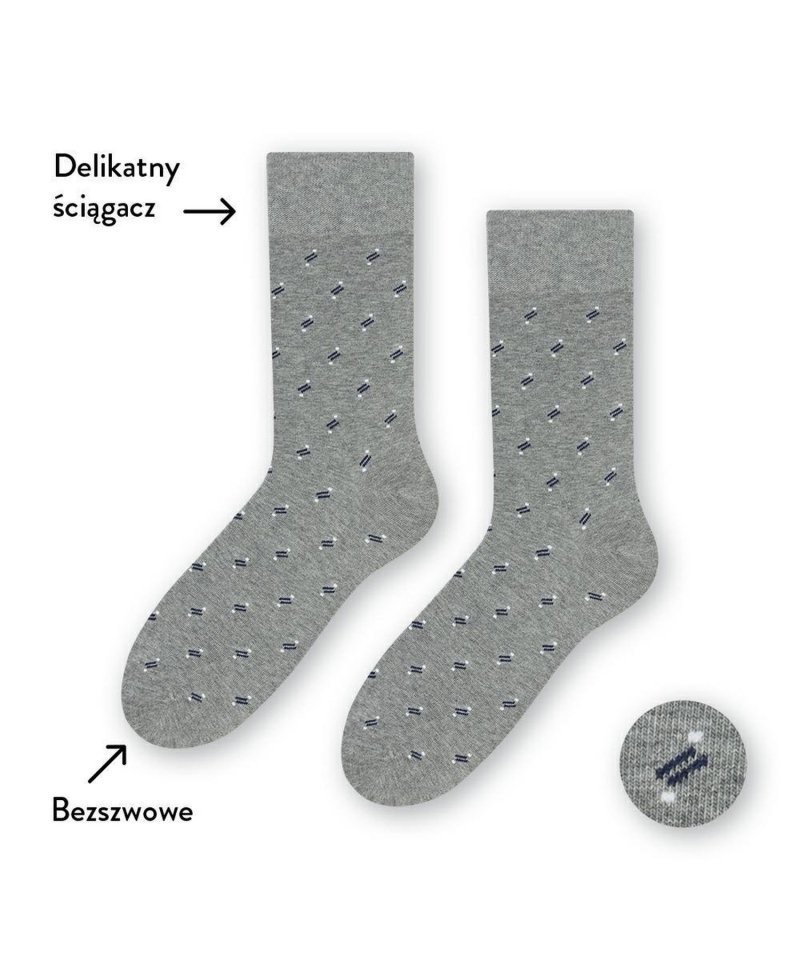Steven 056 211 vzor šedé Pánské ponožky, 42/44, šedá