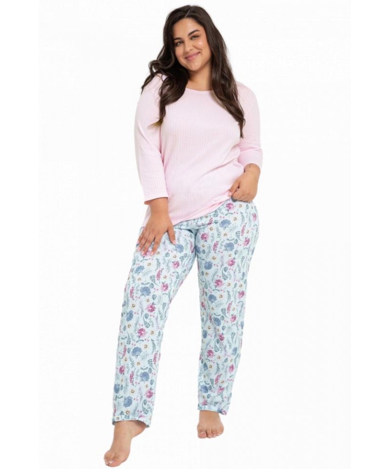 Taro Amora 3008 Z24 Dámské pyžamo plus size, XXL, růžová světlý