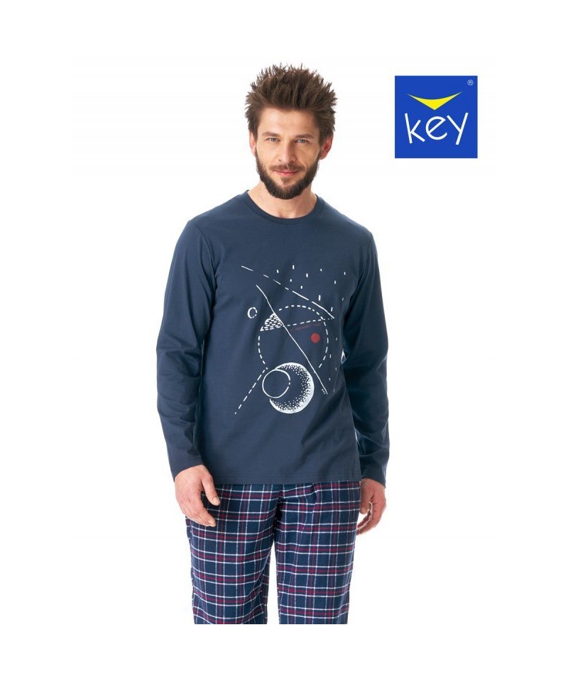 Key MNS 616 B23 Pánské pyžamo, L, modrá-kratka