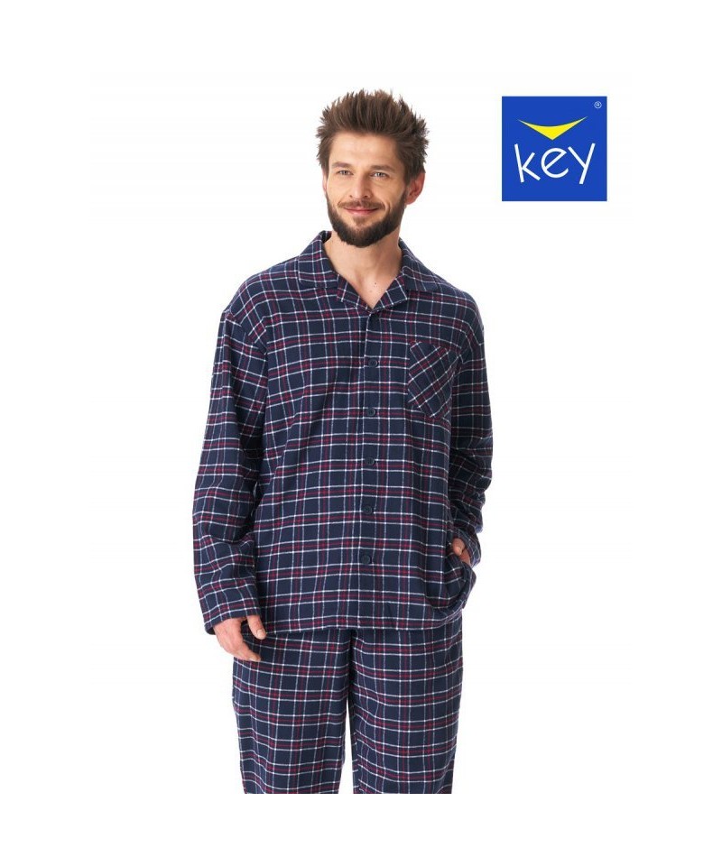 Key MNS 414 B23 Pánské pyžamo, L, modrá-kratka