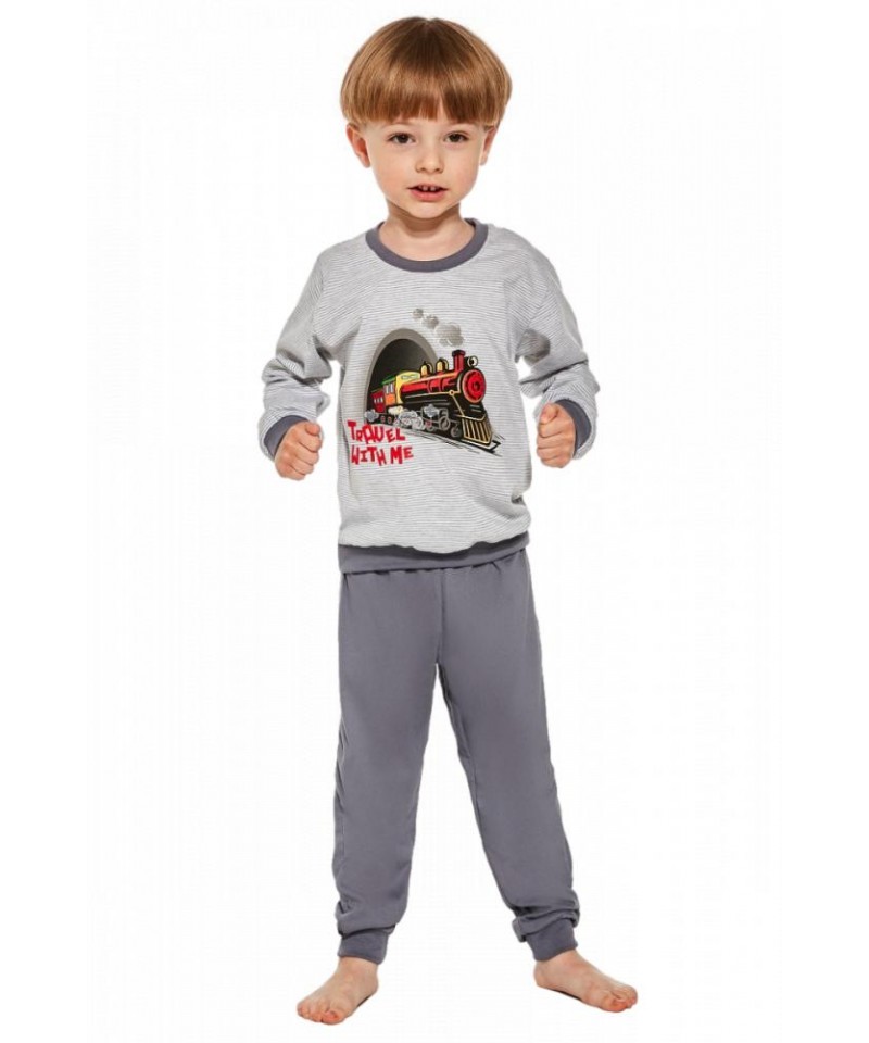 Cornette Kids Boy 478/145 Train 86-128 Chlapecké pyžamo, 110-116, šedá