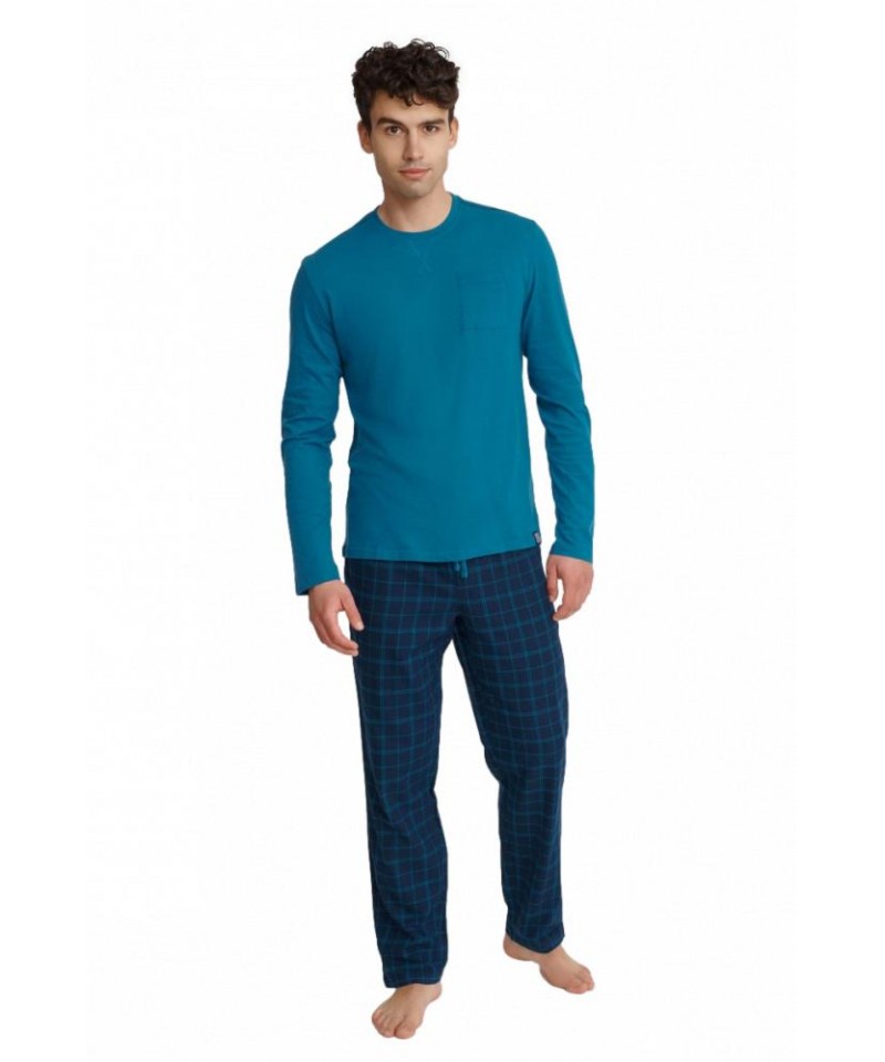 Henderson Unusual 40947-55X modré Pánské pyžamo, M, modrá