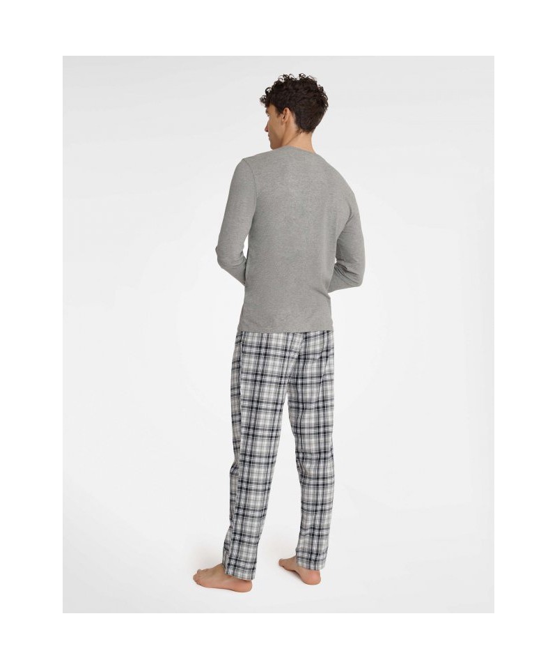 Henderson Usher 40946-90X šedý melanž Pánské pyžamo, XL, Šedá Melanž