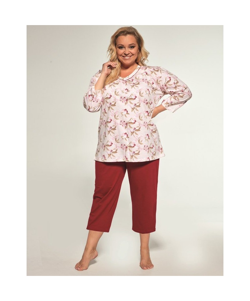 Cornette 481/360 Adele Dámské pyžamo plus size, 3XL, růžová světlý
