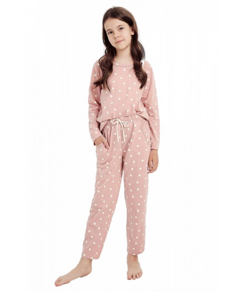Taro Chloe 3050 146-158 Z24 Dívčí pyžamo, 152, růžová pudrový
