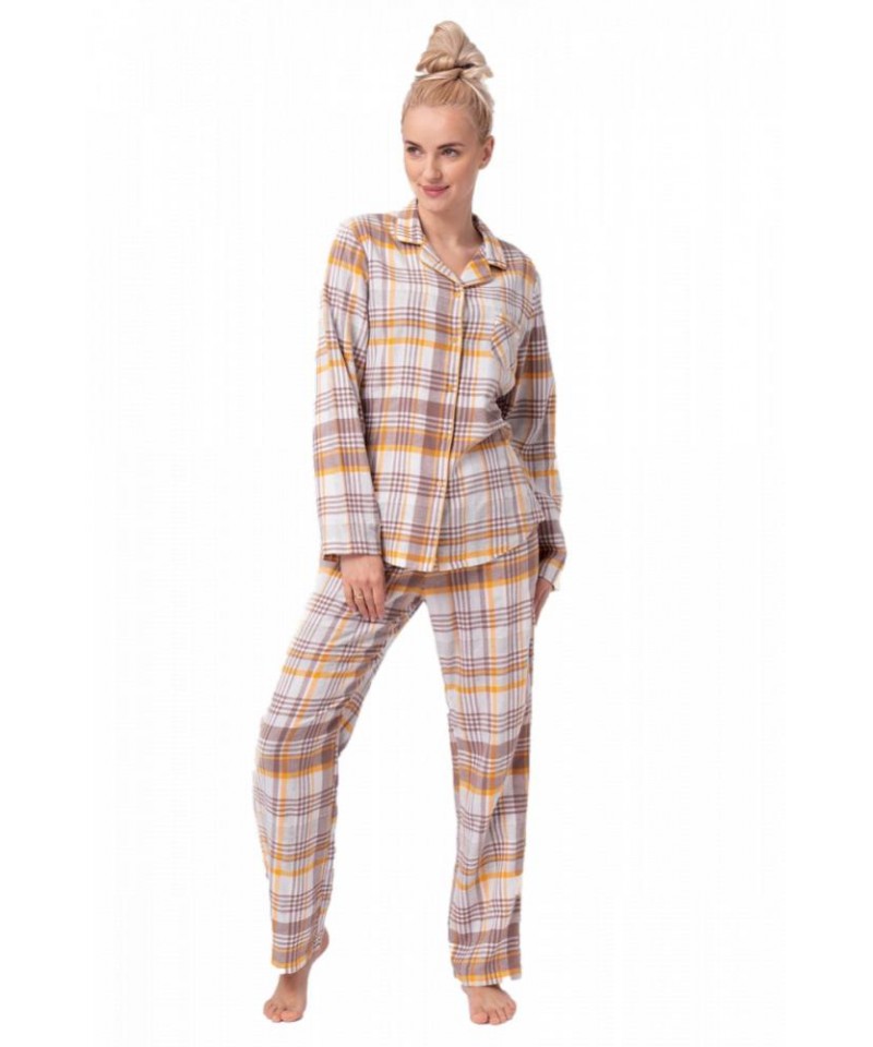 Key LNS 448 B23 Dámské pyžamo plus size, 4XL, ecru