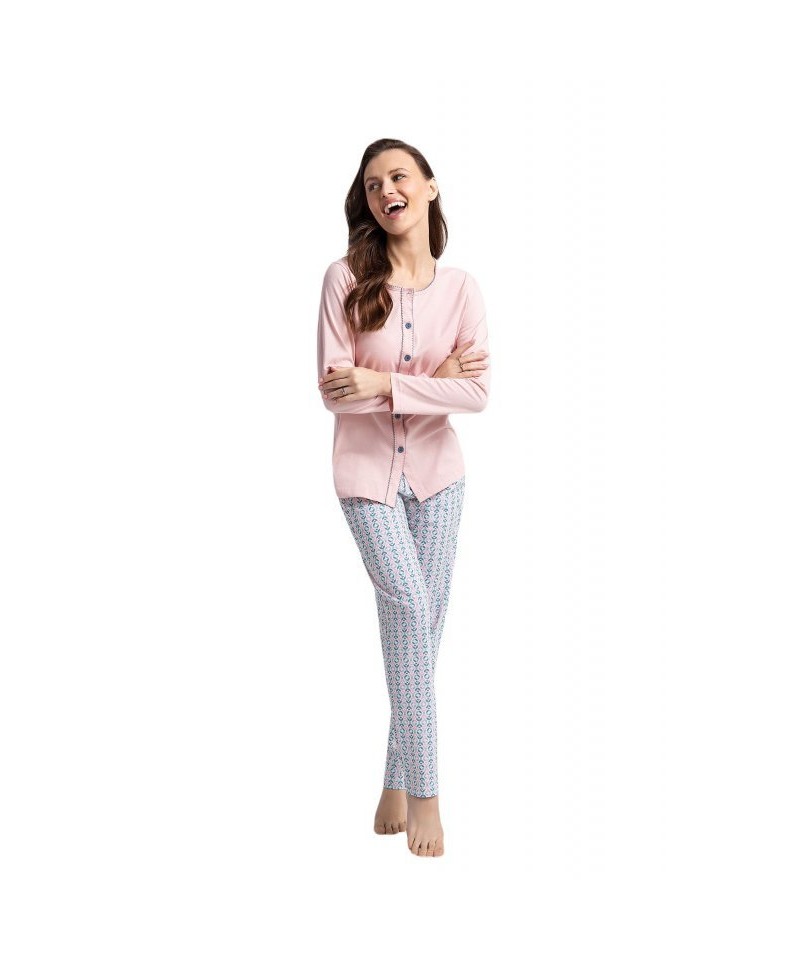 Luna 599 růžové Dámské pyžamo, 2XL, růžová