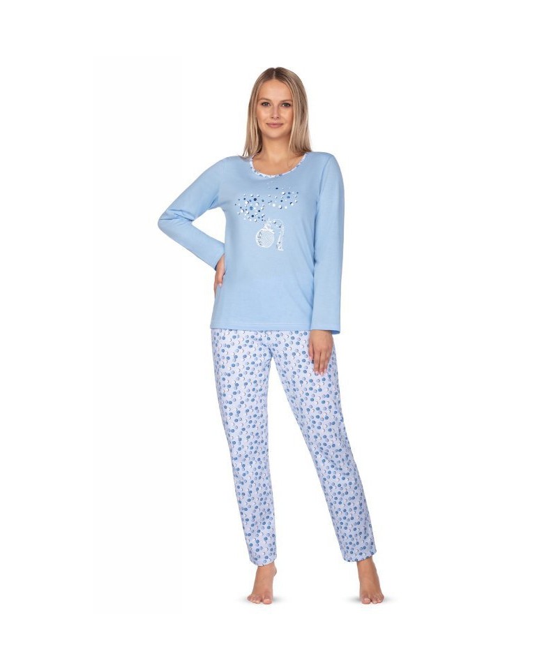 Regina 636 Dámské pyžamo plus size, XXL, modrá