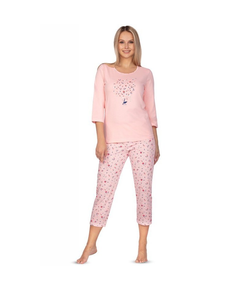 Regina 650 Dámské pyžamo plus size, 3XL, růžová