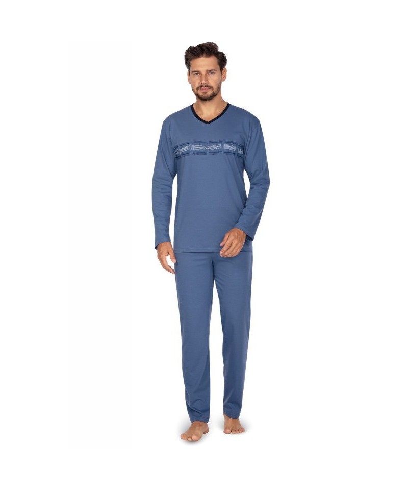 Regina 445 Pánské pyžamo plus size, 3XL, modrá