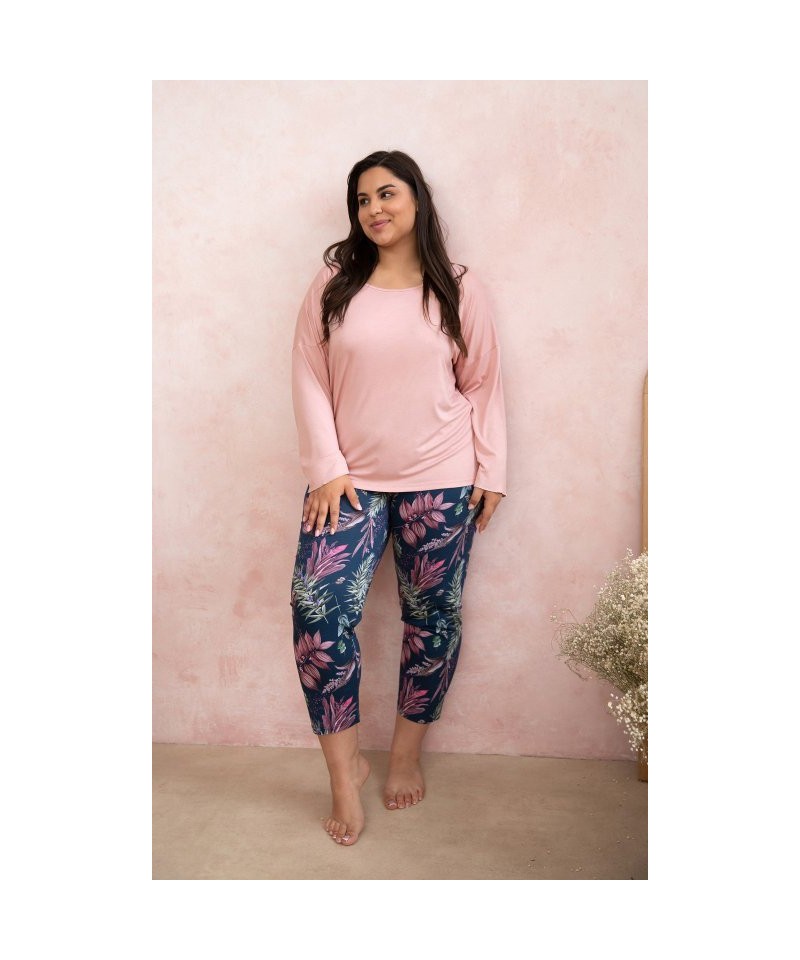 Taro Vivian 3013 Z24 Dámské pyžamo plus size, 3XL, růžová pudrový