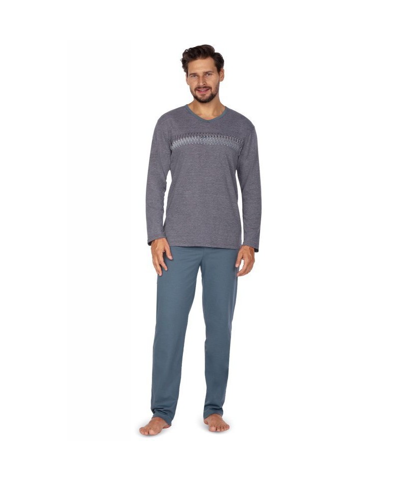 Regina 449 Pánské pyžamo plus size, 3XL, ciemny melange