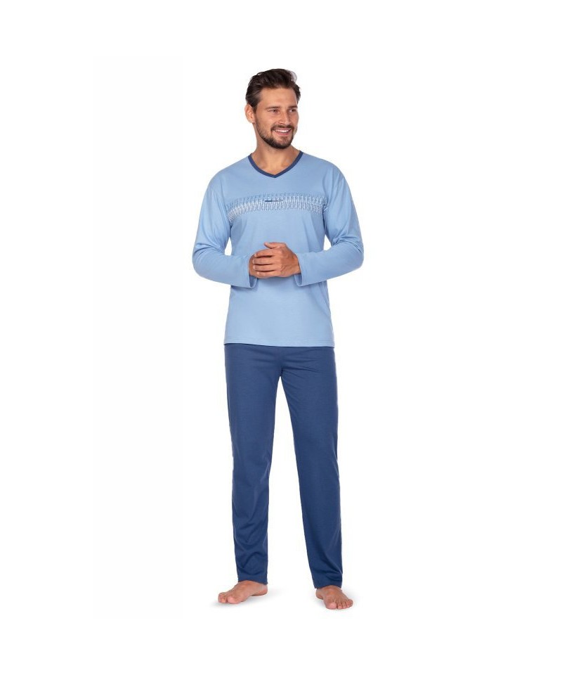 Regina 449 Pánské pyžamo plus size, XXL, modrá