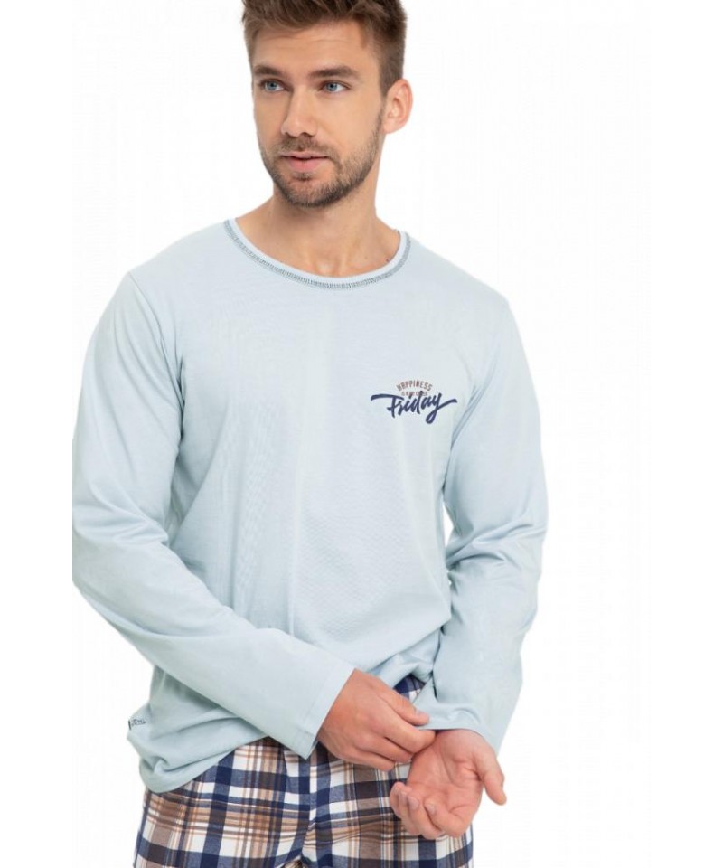 Taro Parker 3077 Z24 Pánské pyžamo, XXL, světle modrá