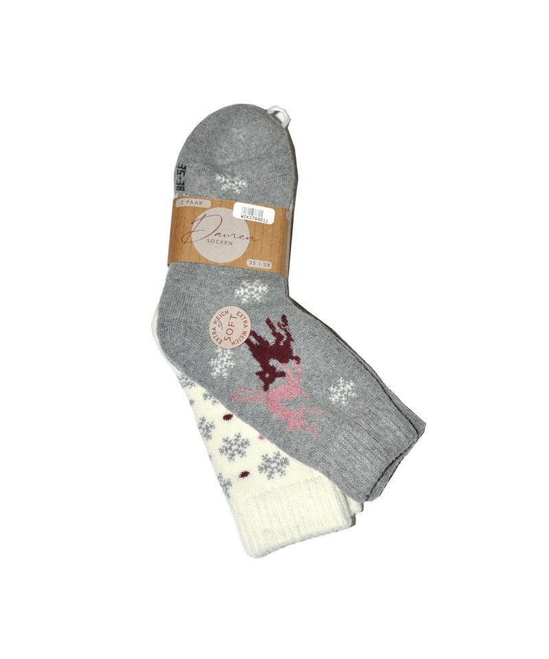 WiK 37840 Damen Socken A'2 Dámské ponožky, 35-38, bordowy-szary melanż