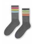 More 082 007 proužky melanžovo-šedé Pánské ponožky