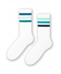 More 082 006 proužky bílo-mořské Pánské ponožky