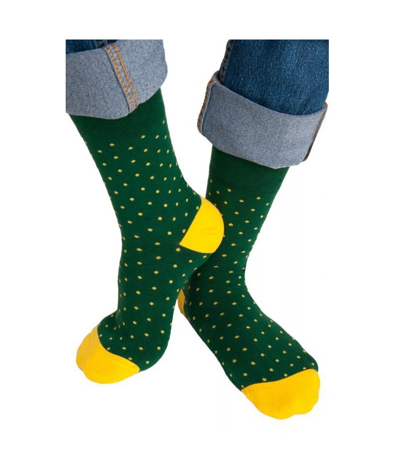 Noviti SB 003 U 06 puntíky zelené Pánské ponožky, 39/42, zelená