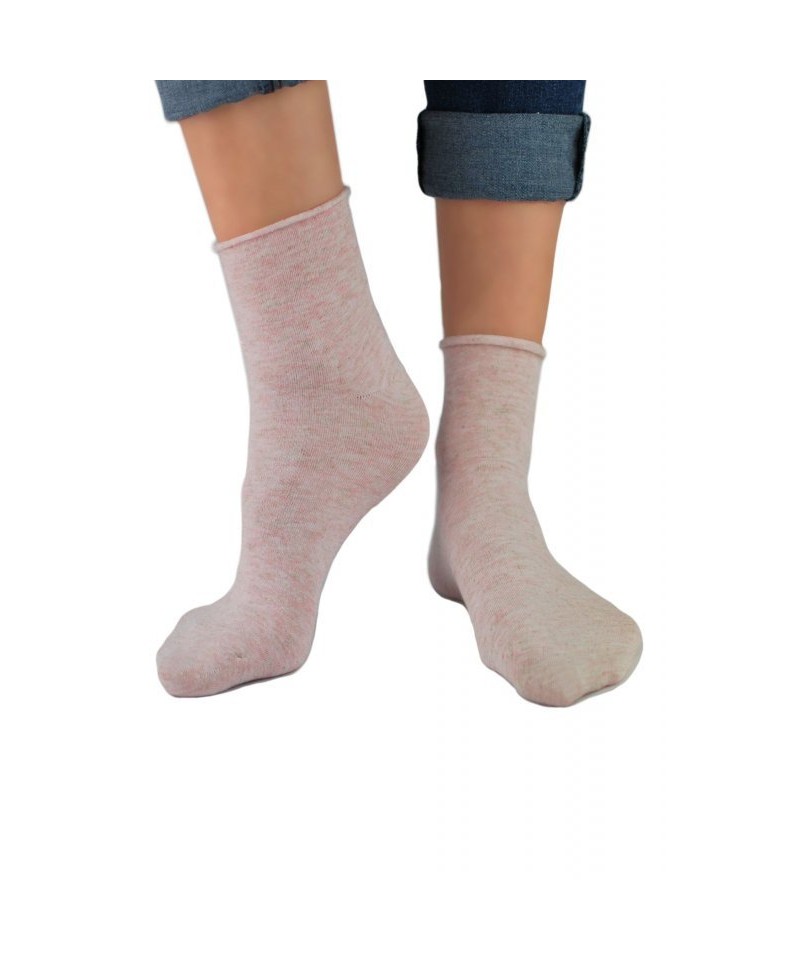 Noviti SB 022 W 01 lurex zlato-růžové Dámské ponožky, 35/38, růžová