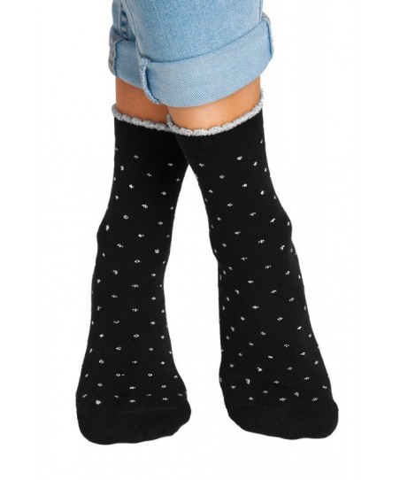 Noviti SB 013 W 02 černé se střibrnými puntíky Dámské ponožky