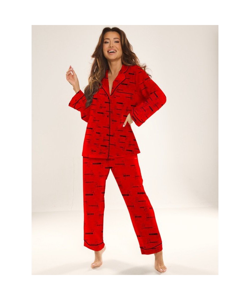 De Lafense 718 Madeleine Dámské pyžamo, XL, červená