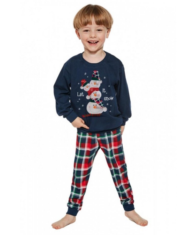 Cornette Young Boy 966/154 Snowman 2 134-168 Chlapecké pyžamo, 158-164, modrá