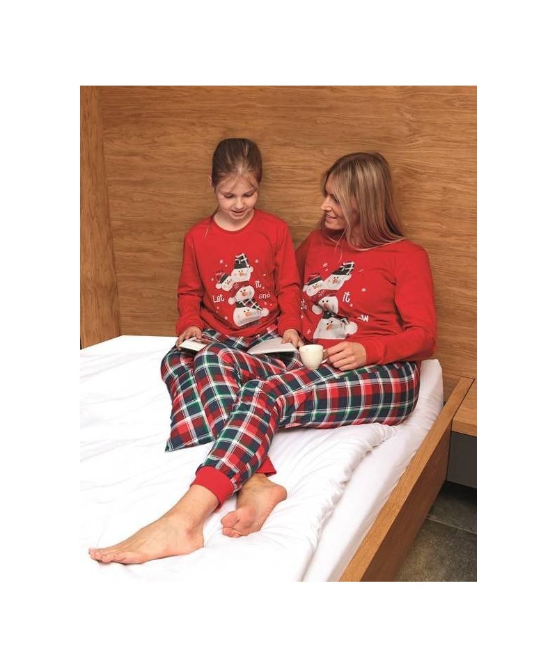 Cornette Kids Girl 594/172 Snowman 2 86-128 Dívčí pyžamo, 110-116, červená
