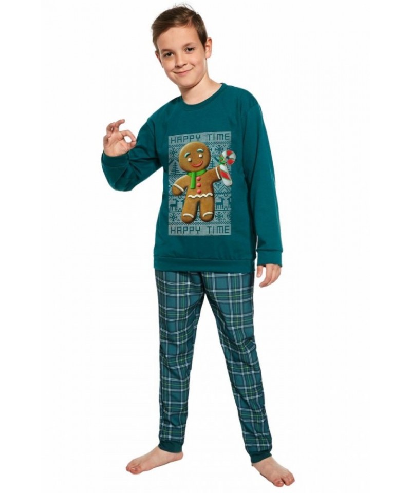 Cornette Young Boy 966/153 Cookie 4 134-168 Chlapecké pyžamo, 134-140, zelená