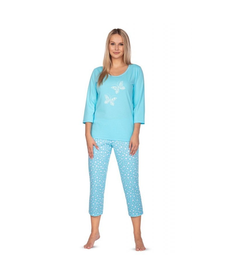 Regina 642 tyrkysové plus Dámské pyžamo, 2XL, modrá
