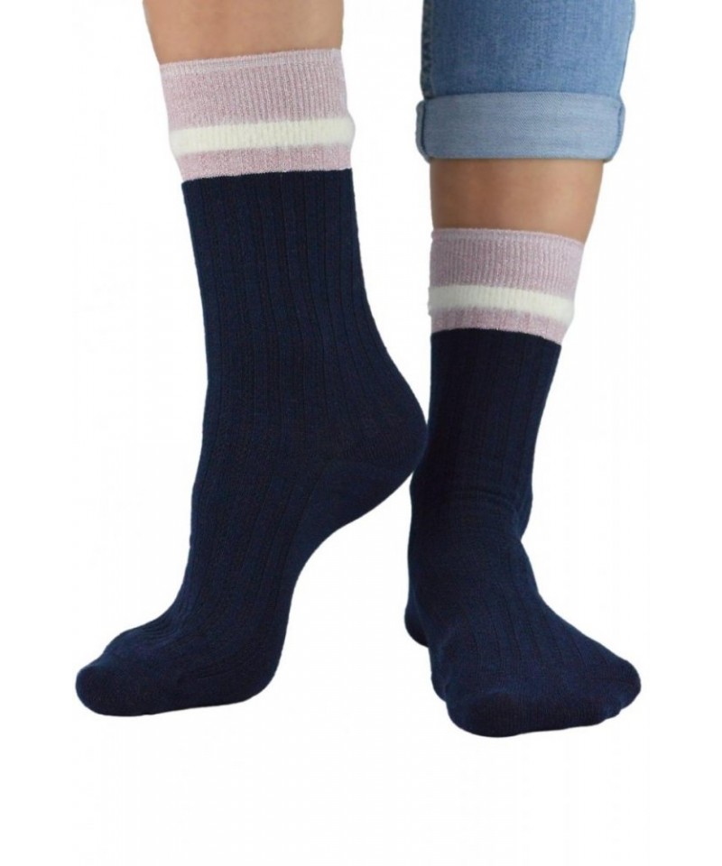Noviti SB050 Lurex Dámské ponožky, 35-38, černá