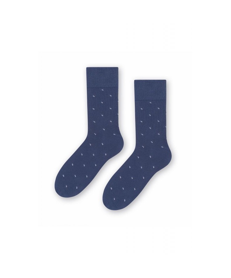 Steven 056 227 vzor tmavě modré Pánské oblekové ponožky, 45/47, modrá