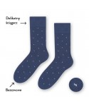 Steven 056 227 vzor tmavě modré Pánské oblekové ponožky
