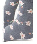 Steven 123 068 květiny světle šedé Dámské ponožky