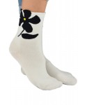Noviti SB 049 W 01 květina bílé Dámské ponožky