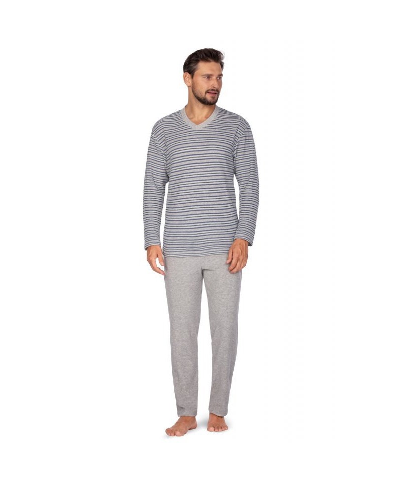 Regina 450 melanžové Pánské pyžamo, L, šedá