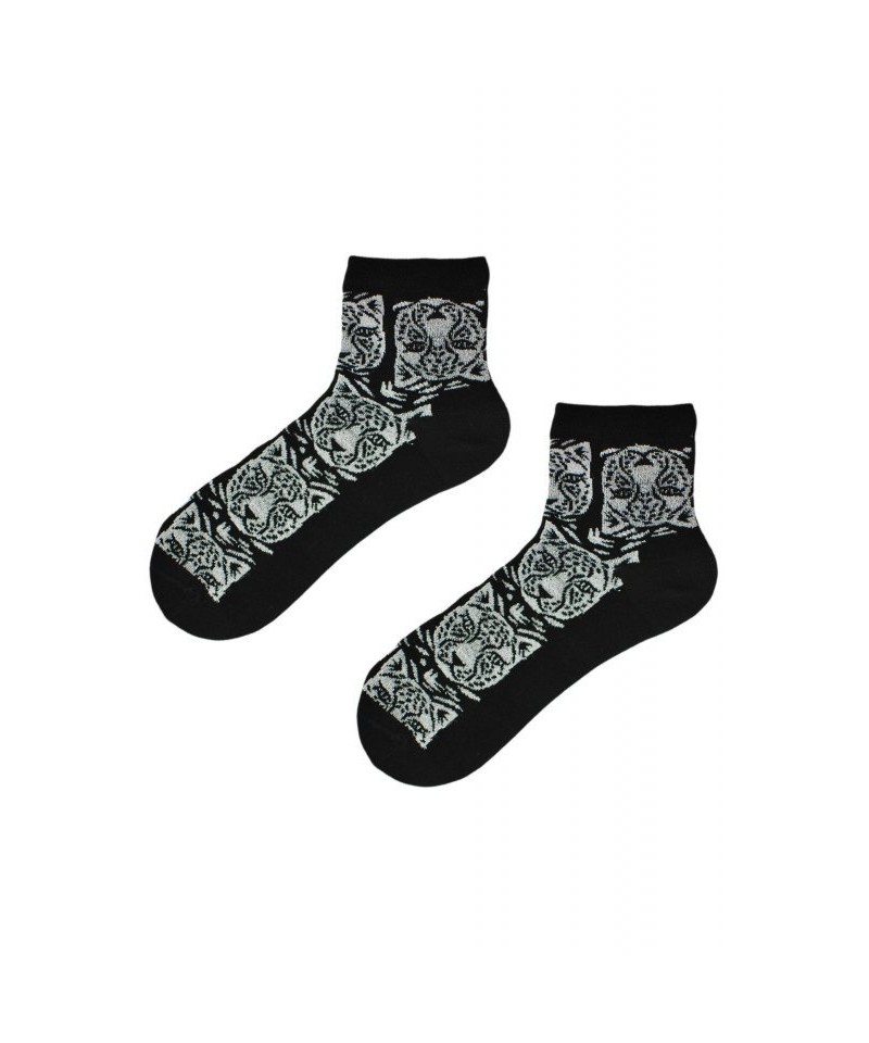 Noviti SB 025 W 02 stříbrný tygr černé Dámské ponožky, 39/42, černá