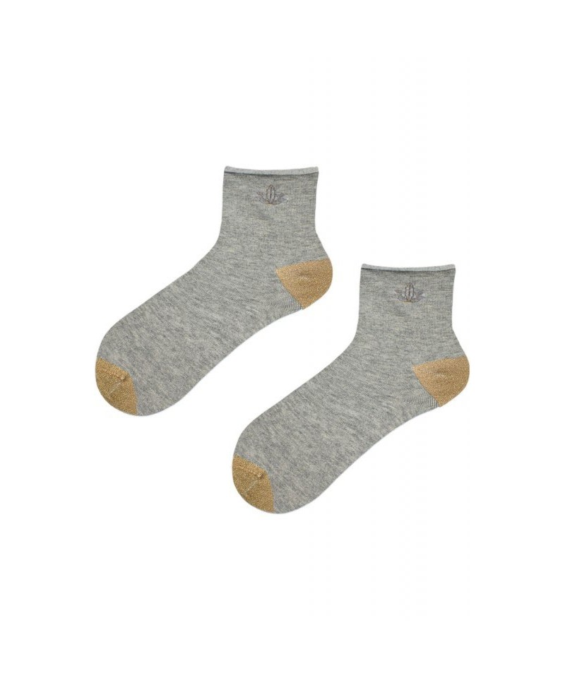 Noviti SB 028 W 03 zlatá lilie šedé Dámské ponožky, 35/38, šedá
