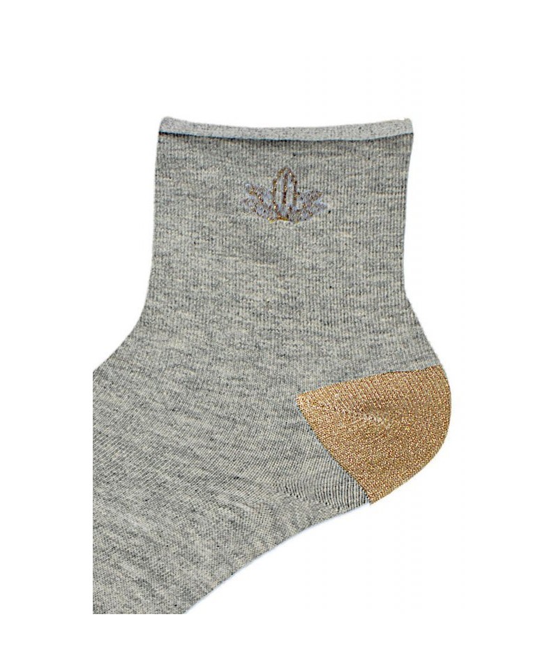 Noviti SB 028 W 03 zlatá lilie šedé Dámské ponožky, 39/42, šedá