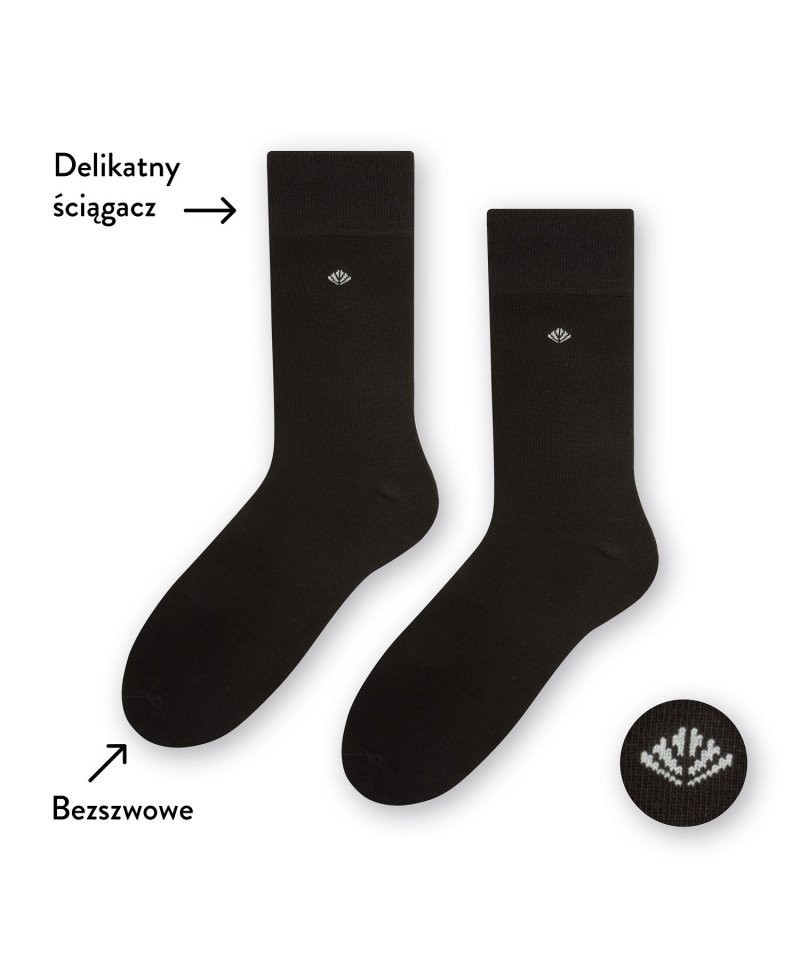 Steven 056 099 černé Pánské oblékové ponožky, 45/47, černá