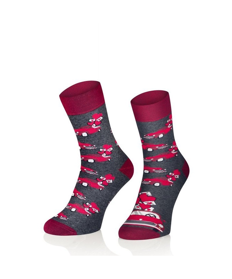 Intenso 0549 Follow Your Passion Valentýnské pánské ponožky, 44-46, červená-černá