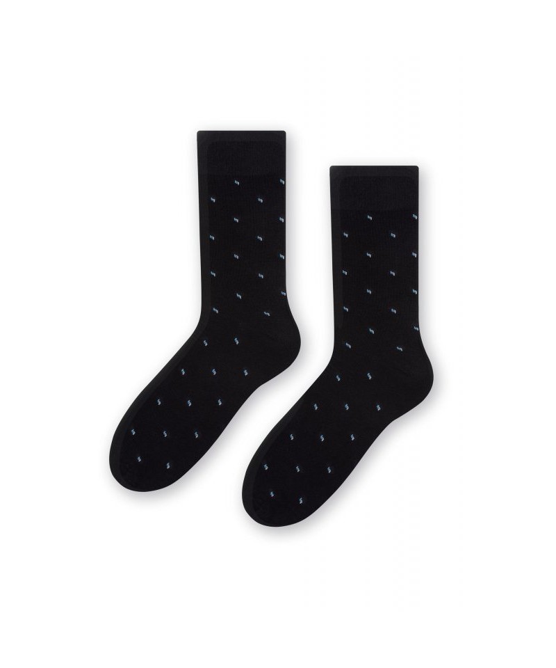 Steven 056 229 vzor černé Oblekové ponožky, 45/47, černá