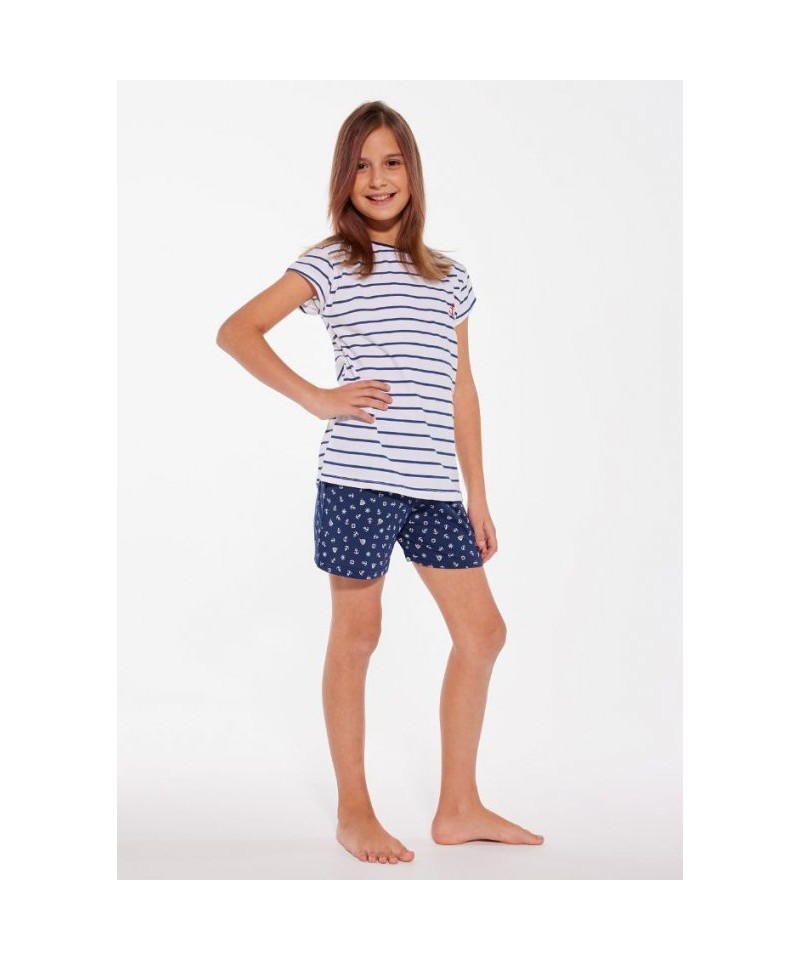 Cornette Kids Girl 245/103 Marine 98/128 Dívčí pyžamo, 98-104, Bílá-Modrá