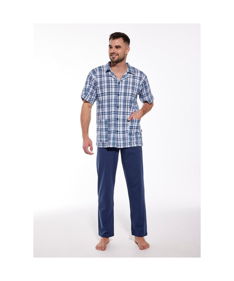 Cornette 318/50 Pánské pyžamo, L, modrá-kratka
