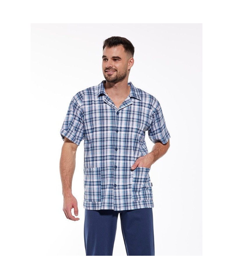 Cornette 318/50 Pánské pyžamo, L, modrá-kratka
