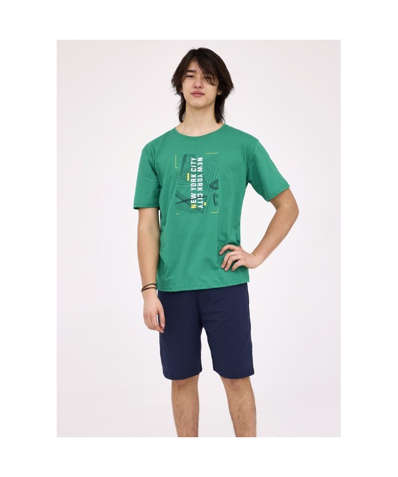 Cornette F&Y Boy 504/46 City 164-188 Chlapecké pyžamo, 164/XS, zelená