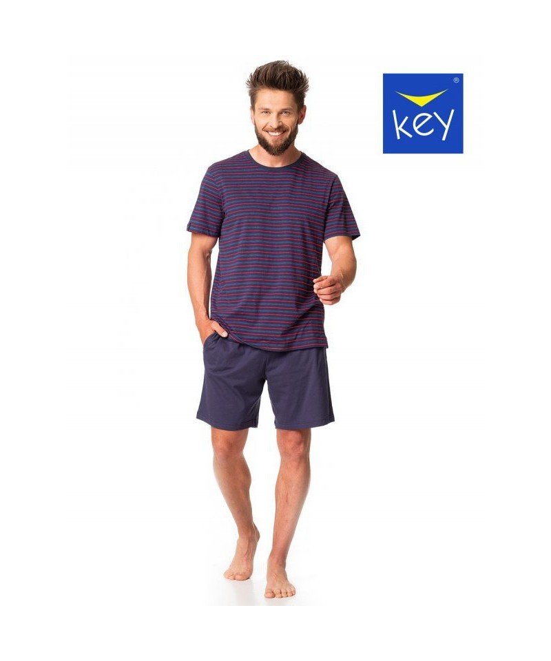 Key MNS 325 A24 Pánské pyžamo, L, modrá-paski