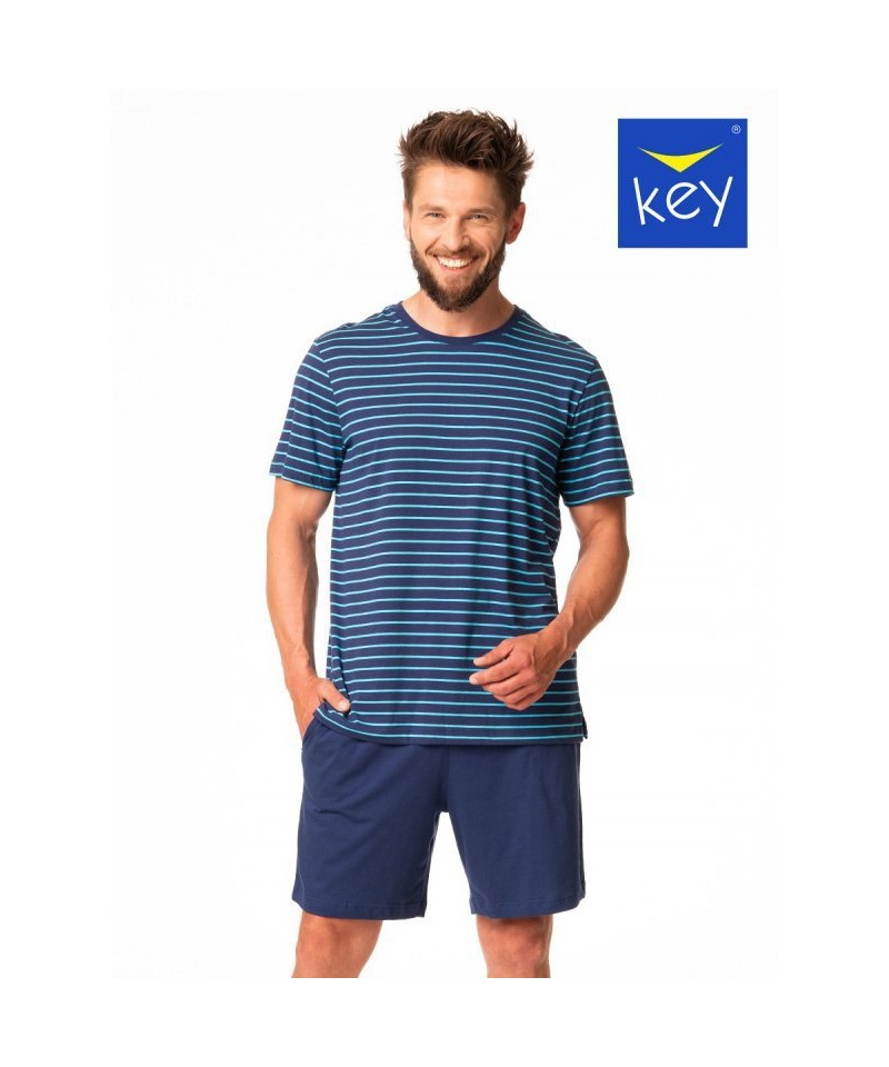 Key MNS 367 A24 Pánské pyžamo, XXL, modrá-paski
